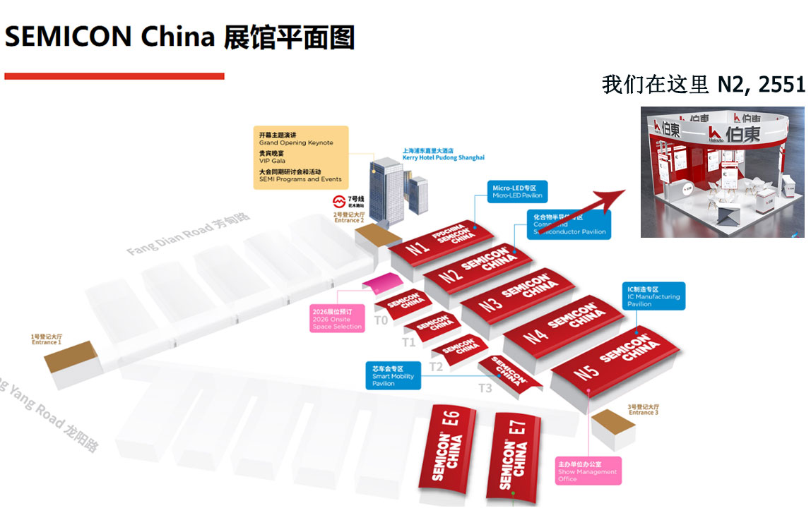 SemiCon China 2025 上海伯東展位【N2, 2551】